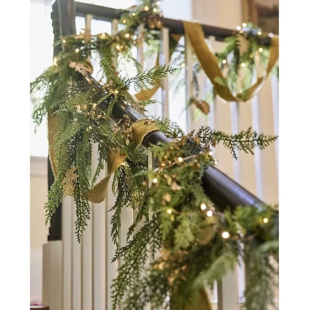 Anthropologie Terrain Faux Cedar Garland, Evergreen 15